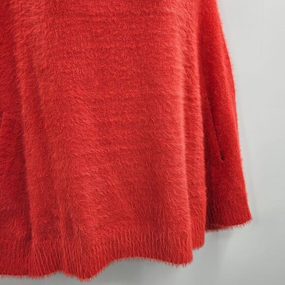 NWT Mersea Chalet Poncho Sweater Size Petite Orange Soft Fuzzy Cozy - Picture 4 of 10